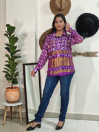 Handmade Bandhani Gharchola Silk Shirt (Purple)