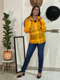 Handmade Bandhani Gharchola Silk Shirt (Yellow)