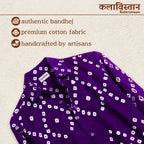 Jamuni Handmade Bandhani Shirt (Purple)