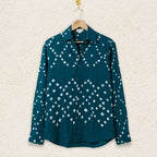 Neel-Hara Handmade Bandhani Shirt (Teal)