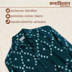 Neel-Hara Handmade Bandhani Shirt (Teal)