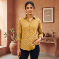 Haldi Handmade Bandhani Shirt (Mustard)