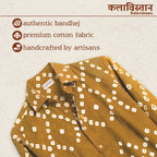 Haldi Handmade Bandhani Shirt (Mustard)