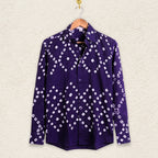 Neela Handmade Bandhani Shirt (Navy Blue)