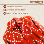 Narangi Handmade Bandhani Shirt (Orange)
