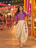 Handmade Bandhani Gharchola Silk Shirt (Purple)