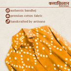 Peela Handmade Bandhani Shirt (Yellow)